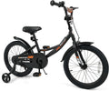 COSTWAY Kids Bike, 18 Inch Toddler Bicycle with Removable Training Wheels, Dual Brakes, Adjustable Seat & Handlebar Height, Girls & Boys Bikes for 3-8 Years Old (Black,18 Inch with Kickstand)
