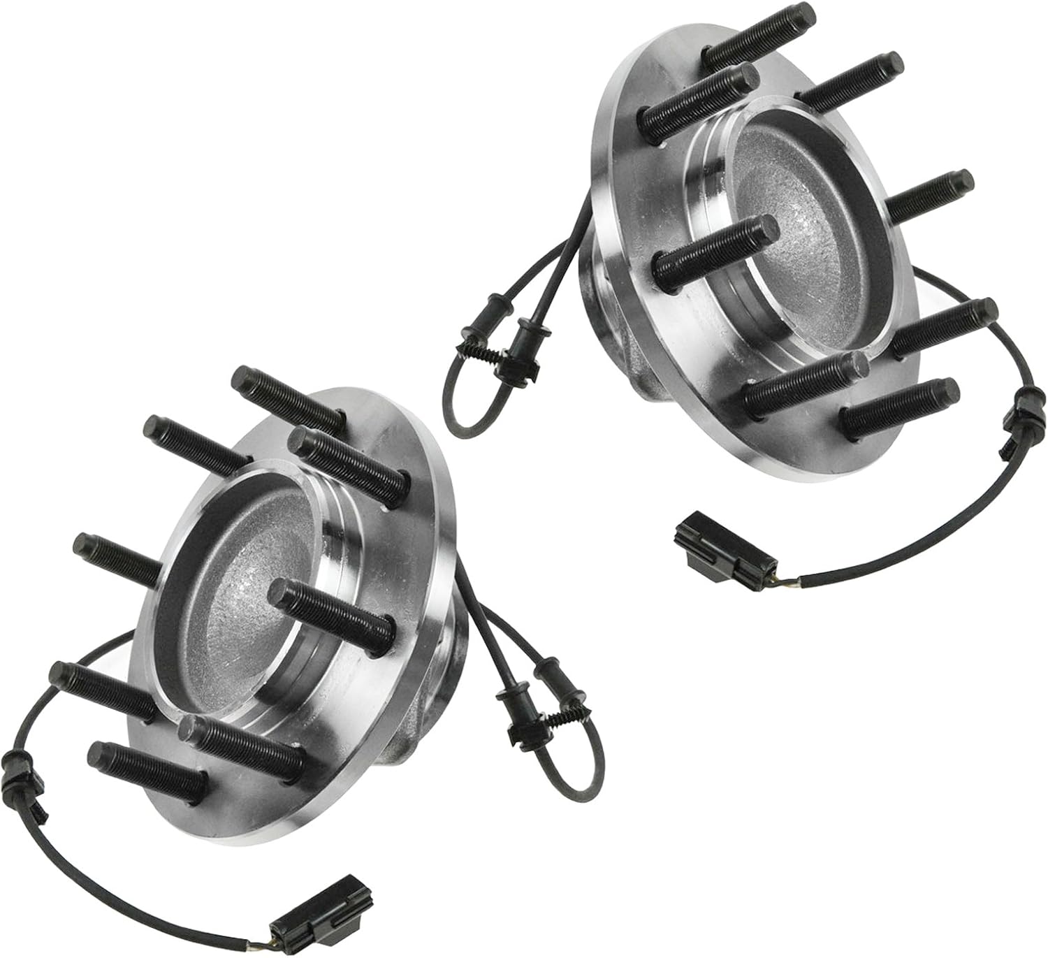 TRQ 2 Piece Front Wheel Bearing & Hub Assembly Set Compatible with 2006-2008 Dodge Ram 1500 Ram 2500 Ram 3500