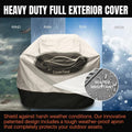 Medium BBQ Grill Cover - Weather Resistant Outdoor Barbecue Apron for 3 Burner Grill with Side Trays - Compact Seal from Ground Up - Silver - 52 Inch L x 25in W x 48in H