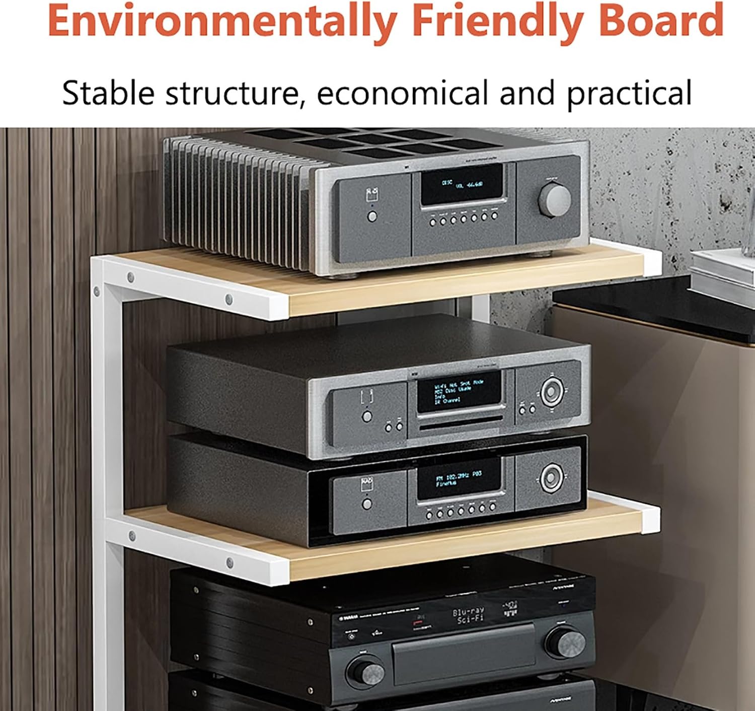 AV Media Stand with Wheels, Gaming Shelves Audio Cabinet Stereo Component Cabinet Small Media Console Storage Rack Audio Tower Corner Entertainment Center for Record Player(White,50x40x61cm)