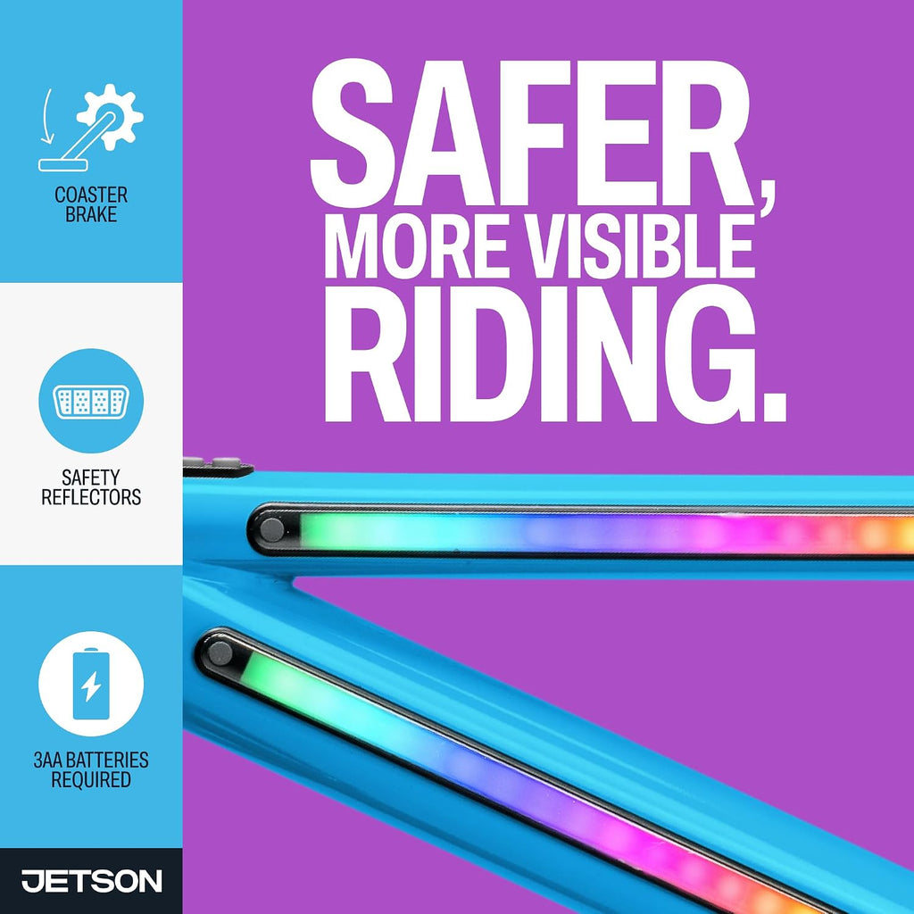 Jetson Light Rider Kids' Light-up Unisex Bike, LED Light-up Frame, 3 Different Light Modes