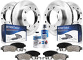 Detroit Axle - Brake Kit for 2003-2010 Chevy GMC Express Savana 2500, 2005 Savana 3500, 2006-2008 2011-2014 Express Savana 3500, Front Rear Disc Brake Rotors Ceramic Brake Pads