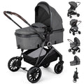 ANNA QUEEN 2 in 1 Baby Stroller,Folding High Landscape Infant Stroller,Reversible Pram, Convertible Pushchair for Infants and Newborns 0-36 Months