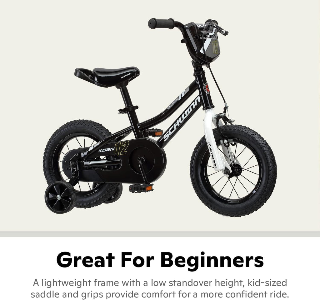 Schwinn Koen Bike, 12 Inch Bike for Kids Ages 2-4, SmartStart Ergonomic Design for Kids, Adjustable Seat Grows with your Child, Rear Coaster Brake and Front Caliper Brake, Training Bicycle