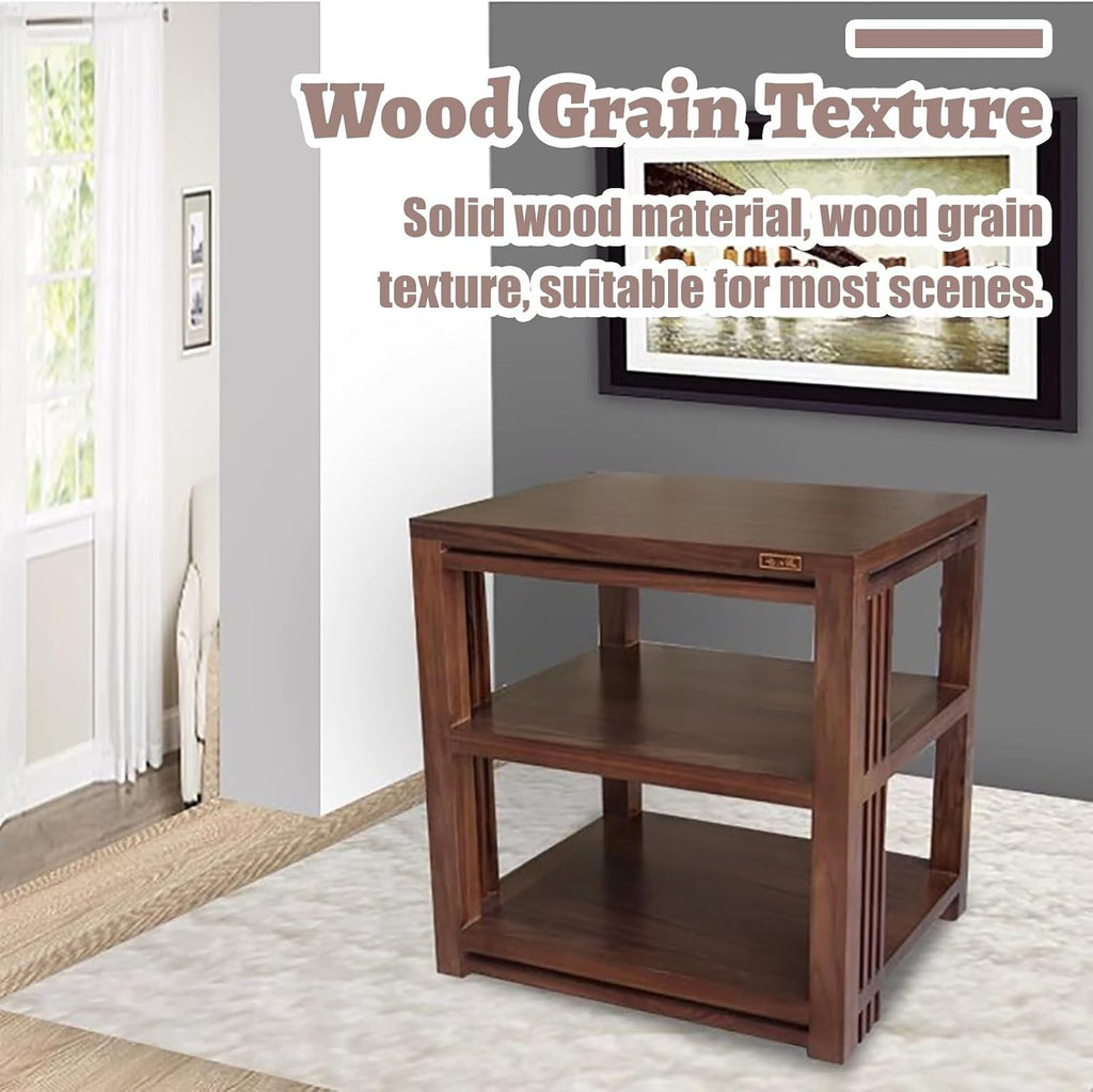 Wooden Media Audio-Video Shelving Cabinet, Audio Component Rack Tower Media Stereo Stand Equipment Shelves, 2 3 4 Tier Av Component Media Stand(Three Layers)