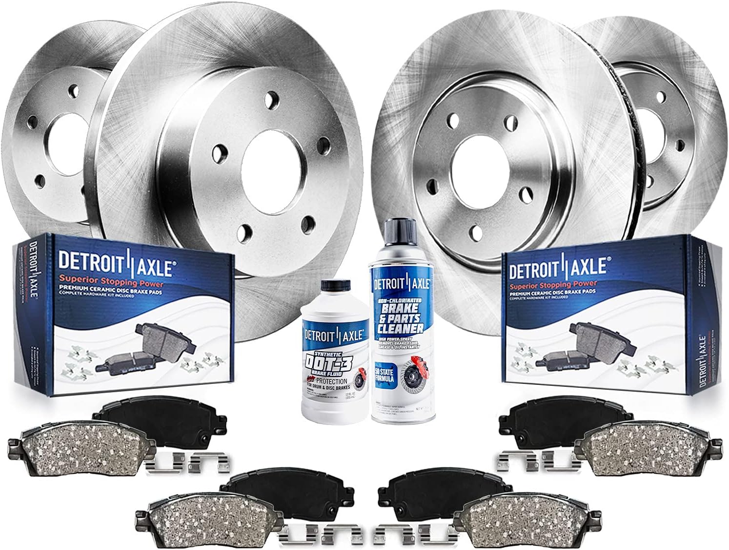 Detroit Axle - Brake Kit for 2013-2017 Honda Accord, Disc Brake Rotors Ceramic Brakes Pads Replacement: 11.54'' inch Front and 11.10' inch Rear Rotor - 10pc Set
