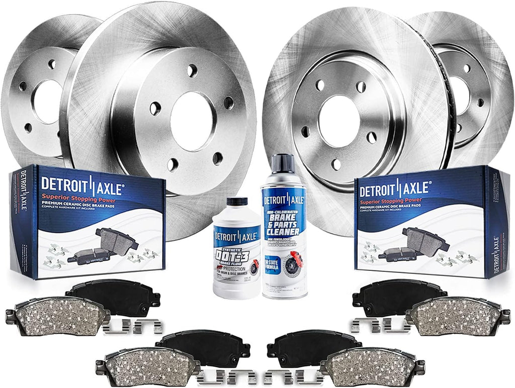 Detroit Axle - Brake Kit for 2002 2003 2004 2005 Pontiac Bonneville [SE] Disc Brake Rotors Ceramic Brakes Pads Front and Rear Replacement: 10.94' inch Front & 10.23' inch Rear Rotors