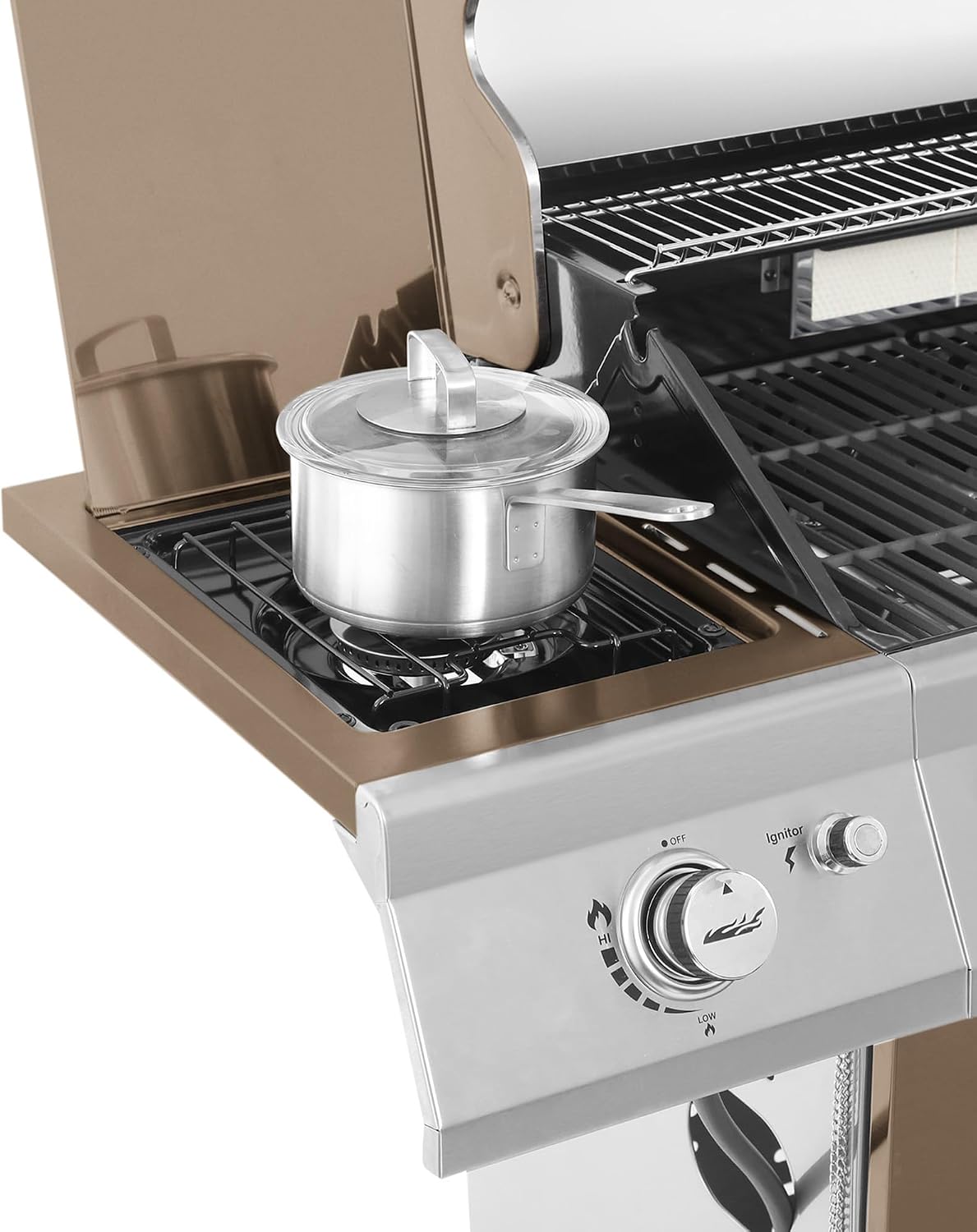 Royal Gourmet GA5403C 5-Burner Propane Gas Grill with Side Burner & Warming Rack, Outdoor BBQ Grill with 74,000 BTUs Output & 738 Sq. in. Cooking Area for Outdoor Barbecue, Coffee