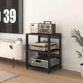 5-Tier Audio/Video Media Stand with Mobile Wheels - Multifunctional Stereo Rack for Home Office, Amplifier Cabinet, DVD/CD Player Storage, Open Shelf Design (3 Tier - 50x40x69.5cm)