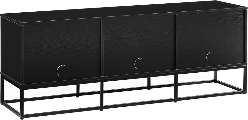 Crosley Furniture Enzo Large Vinyl Record Storage TV Stand and Entertainment Center, Media Console, Black