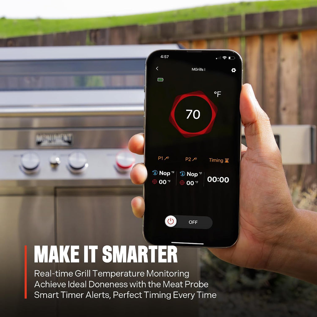 Monument Grills 6+1 Burner Smart Tech Propane Gas Grill, Denali 605Pro Stainless Steel Grill 78,000 BTU Outdoor Patio Barbecue Grill with Side Sear Burner, Knob Control, Cover and Rotisserie Kit