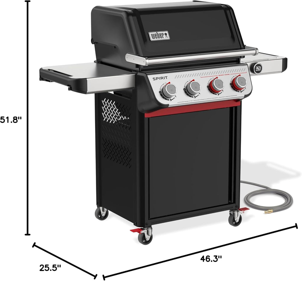 Weber Spirit EP-425 Natural Gas Grill for Outdoor Cooking and BBQ, 4 Boost Burners, Black