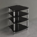 Modern AV Cabinet Audio Rack, Media Storage Stand for TV & Stereo, Stylish Black Audio Tower - 65x55x82cm, Perfect for Home Theater & Entertainment Systems