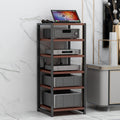 3/4/5/6 Tier Furniture Media Stand Audio Rack DVD CD Player Stand Power Amplifier Equipment Cabinet with Height Adjustable Wooden Shelf, Floorstanding Storage Shelves, 4 Colors ( Color : B , Size : 6-