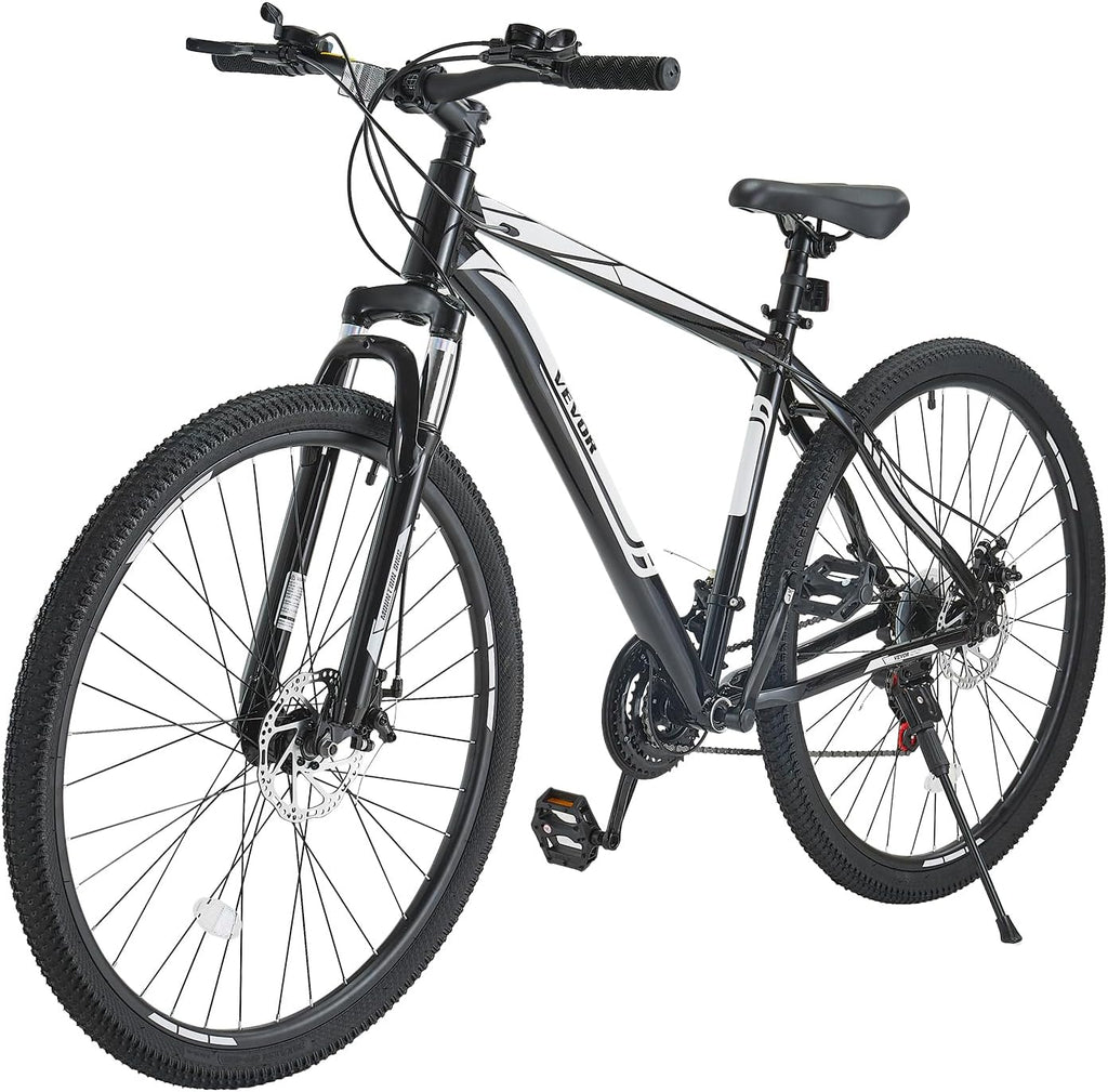 VEVOR Mountain Bike for Men/Women, 20'/26'/29' Sizes, 7/21/24 Speed Twist Shifting, Front or Dual Suspension, Dual Disc Brakes, Comfort Saddle, Sleek Colors