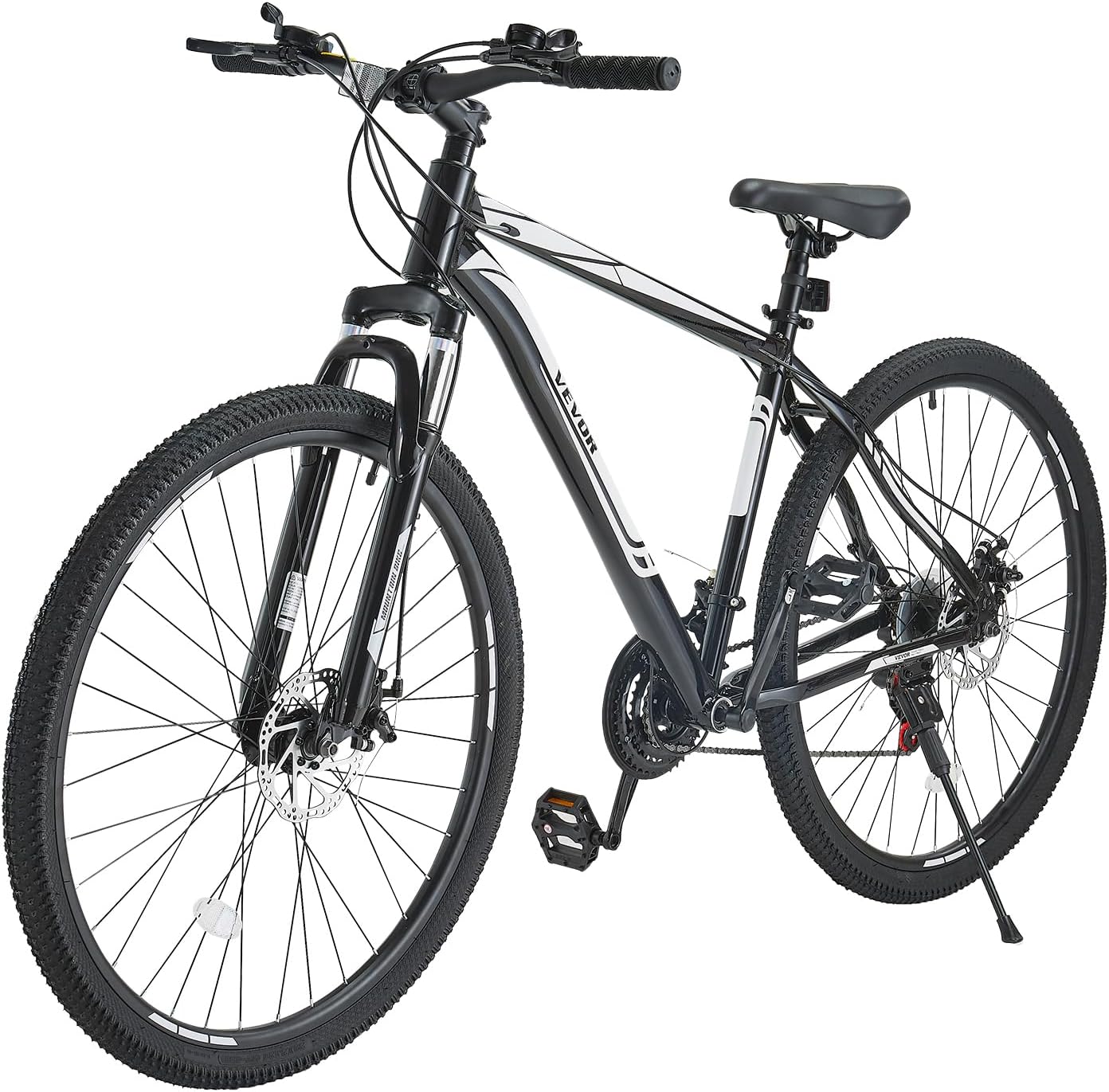 VEVOR Mountain Bike for Men/Women, 20'/26'/29' Sizes, 7/21/24 Speed Twist Shifting, Front or Dual Suspension, Dual Disc Brakes, Comfort Saddle, Sleek Colors