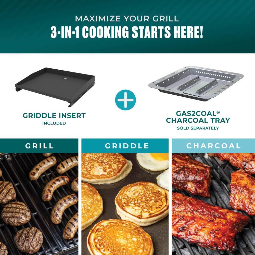 Charbroil® Pro Series™ with Amplifire™ Technology 3-Burner Propane Gas Grill and Griddle Cabinet, Black - 463365124