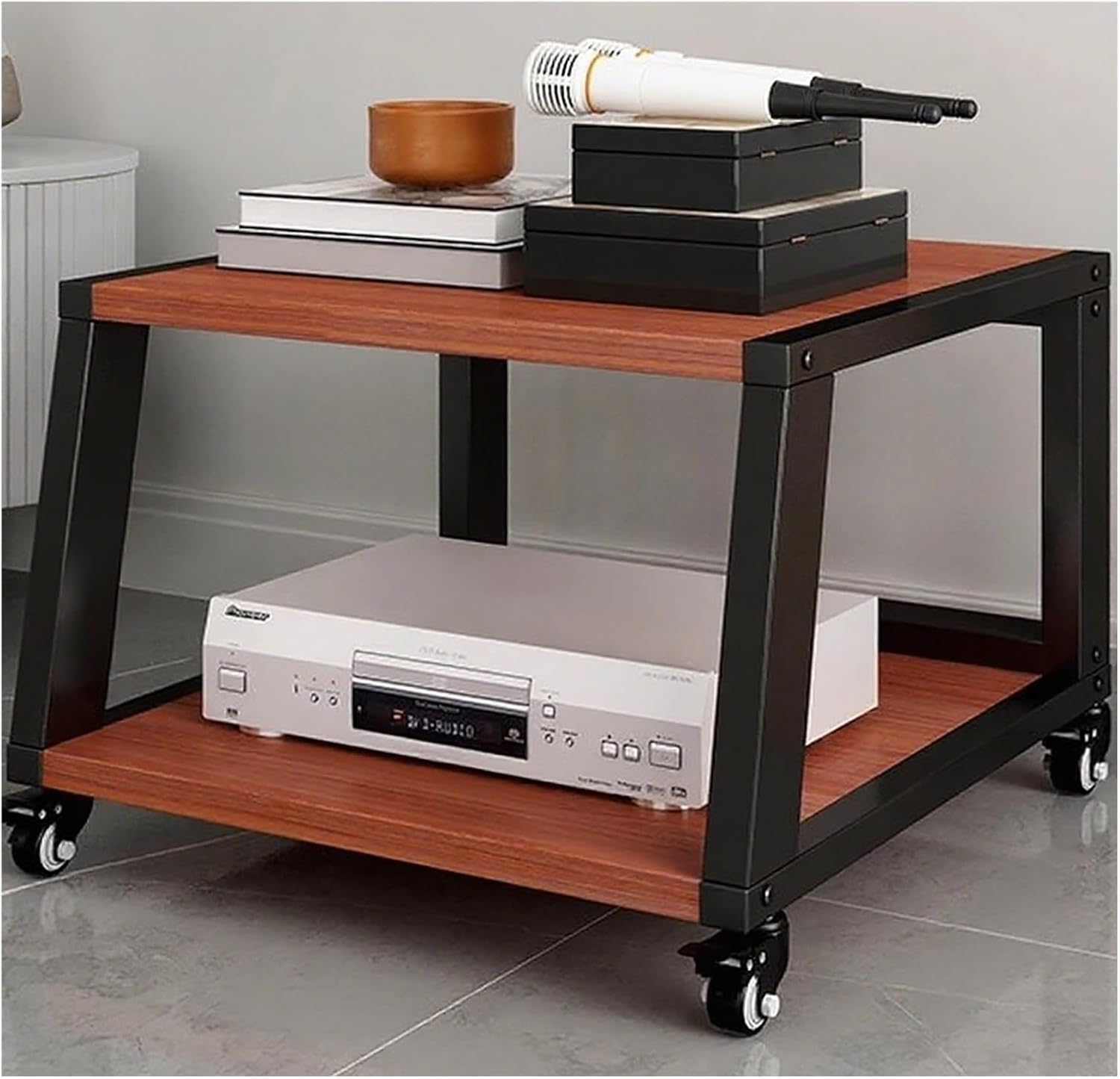 YLLFFLL Audio-Video Media Stand HiFi Rack System with Wheels, 2 3 4 5 Shelf Floor-Standing Stereo Component Stand Electronics Equipment Shelf, Living Room Movable Audio Stands and Racks(#1,2 Layer)