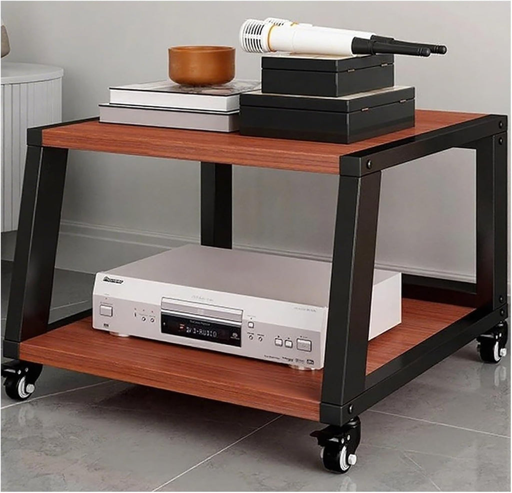 Audio-Video Media Stand HiFi Rack System with Wheels, 2 3 4 5 Shelf Floor-Standing Stereo Component Stand Electronics Equipment Shelf, Living Room Movable Audio Stands and Racks, #1-2 Layer