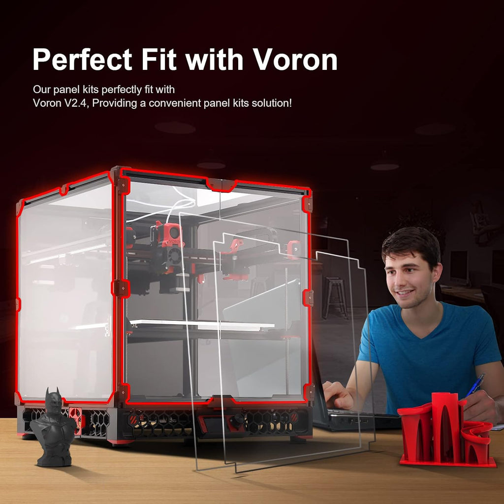 Full Set Panels Kit for Voron 2.4 3D Printer, Transparent PC Enclosure Panels Kit, Voron 2.4 Door/Window Panel Kit 3D Printer Accessories
