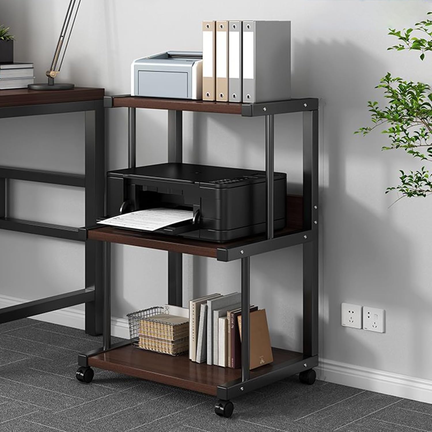 3-Tier AV Media Stand, Stereo Cabinet for Record Players, DVD Players & Audio Equipment - Stylish Brown Furniture for Living Room, Gaming Room & Music Studio
