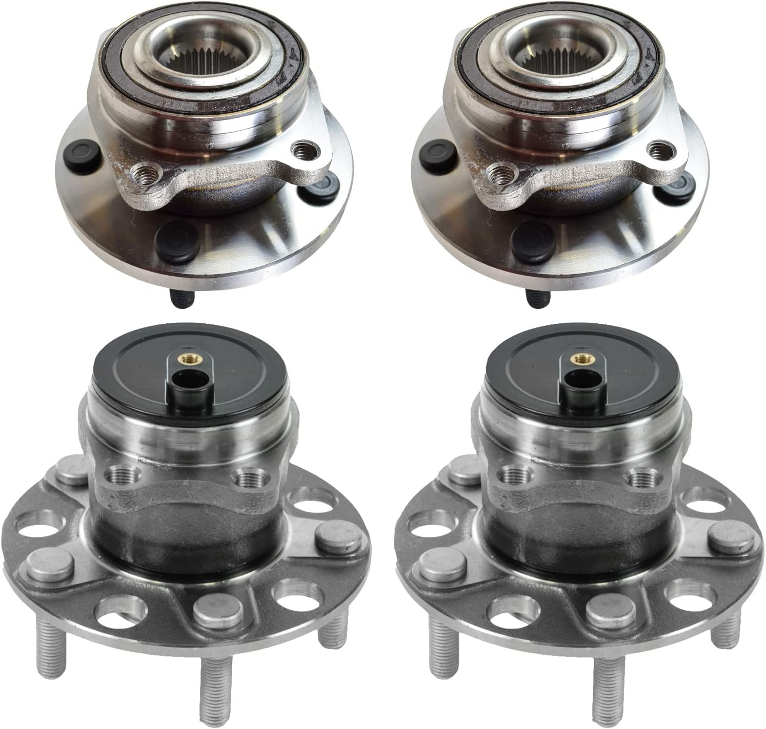 TRQ 2 Piece Wheel Bearing & Hub Assembly Set Compatible with 2011-2014 Chrysler 200 2007-2010 Sebring 2008-2014 Dodge Avenger