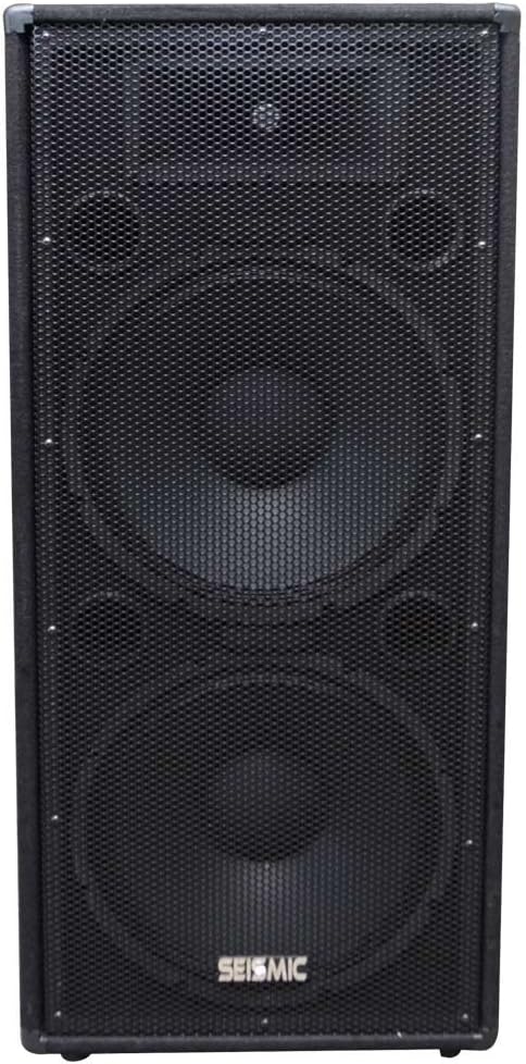 Seismic Audio - FL-155PC - Pair of Dual Premium 15' PA/DJ Speaker Cabinets with Titanium Horns - Wheel Kits and Rear Handles - 800 Watts RMS per Cabinet
