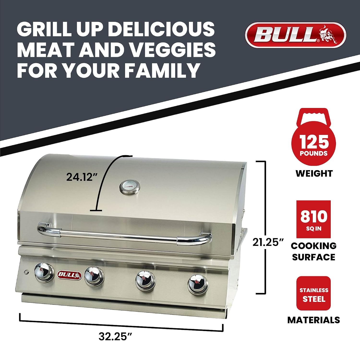 Bull Lonestar Select 30-Inch Built-In Grill (BG-87048), Propane