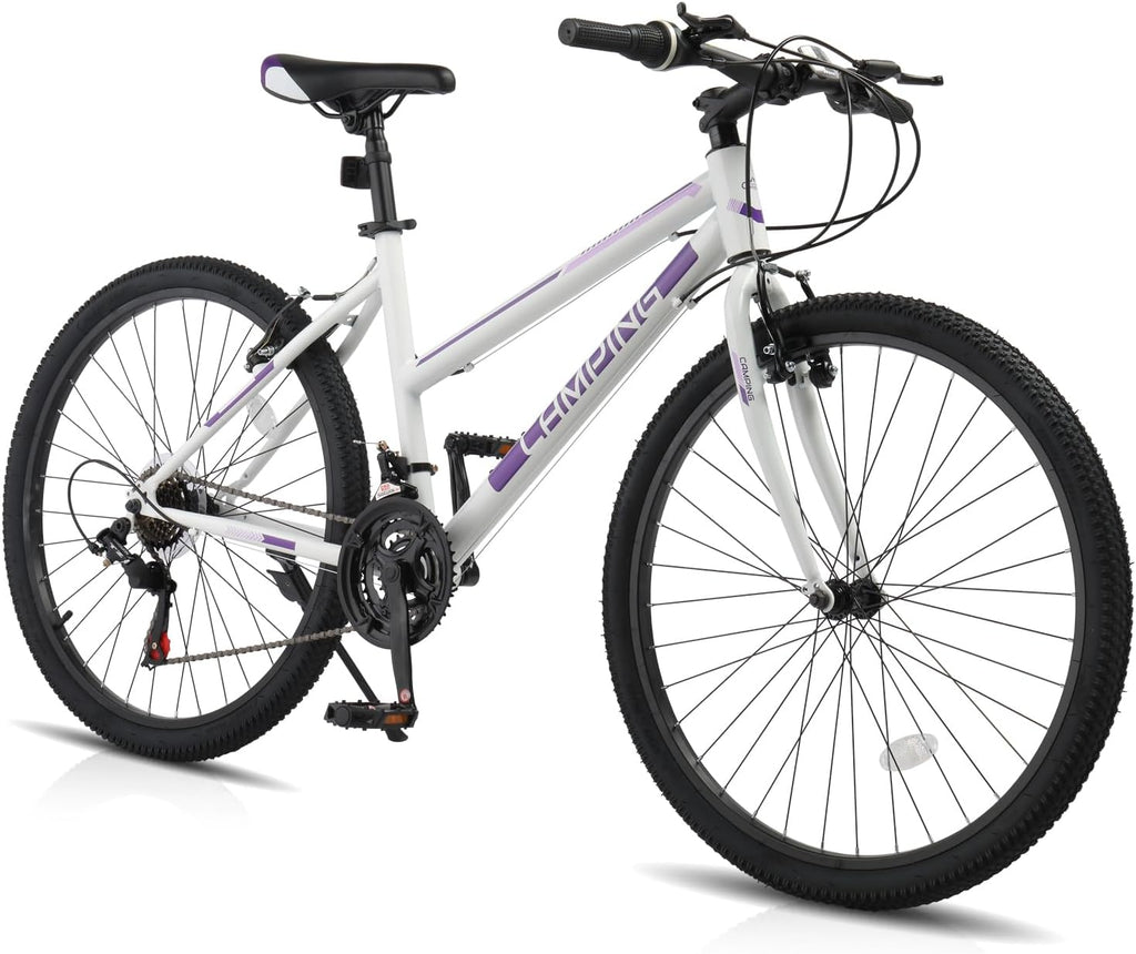 CamPingSurvivals 20/24/26 Inch Mountain Bike for Men/Women, Adult Bicycle with Professional 7 or 21 Speed Shifting, Double Shock Effect, Comfort Saddle and Pretty Look