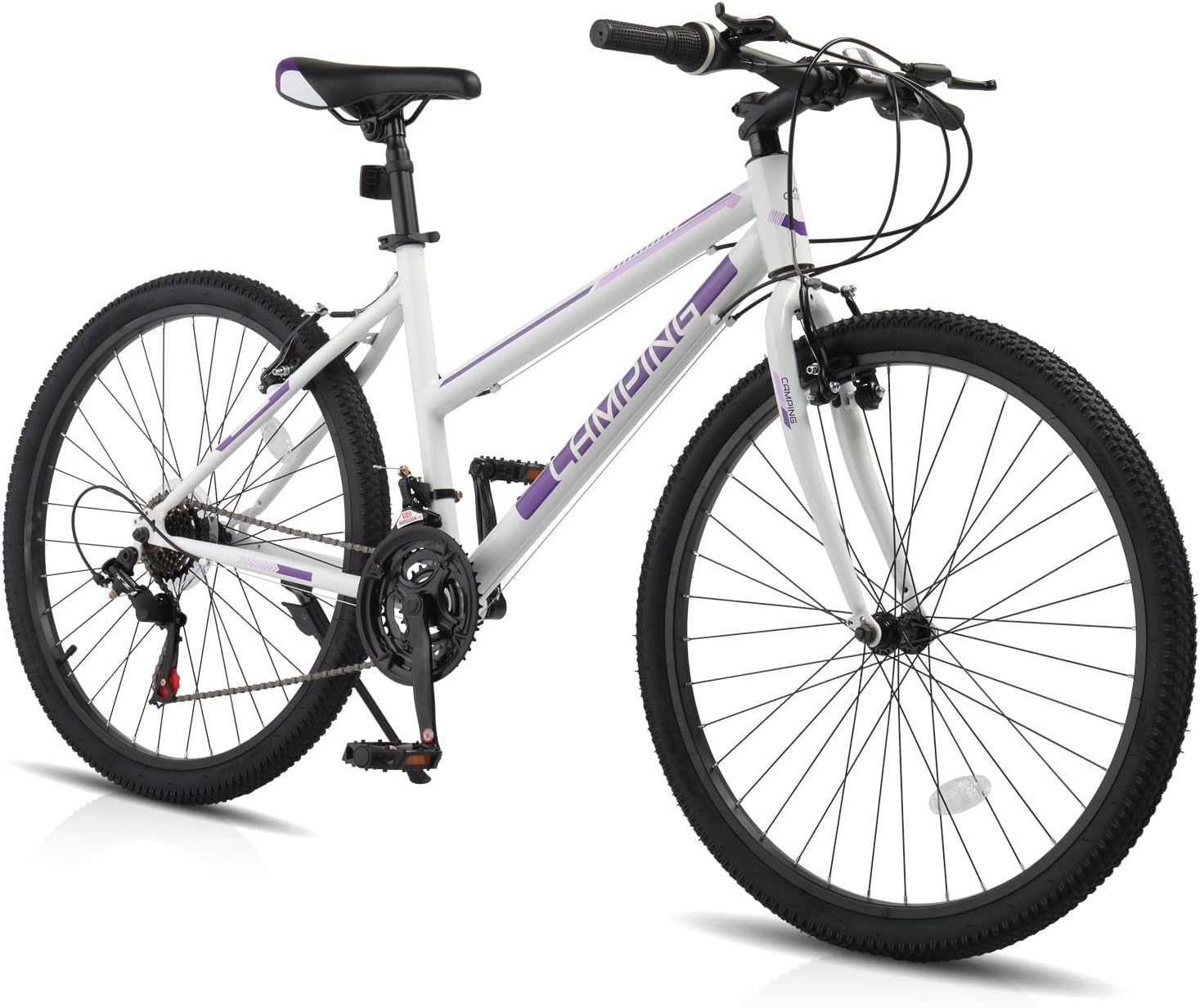 CamPingSurvivals 20/24/26 Inch Mountain Bike for Men/Women, Adult Bicycle with Professional 7 or 21 Speed Shifting, Double Shock Effect, Comfort Saddle and Pretty Look