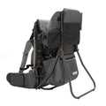 ClevrPlus Cross Country Baby Backpack Carrier, Grey, Toddler Hiking Backpack with Comfortable Seat, Adjustable Straps & Belt, Foldable Frame Lightweight Large Capacity Child Carrier for Outdoor
