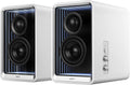 Edifier QR65 Desktop Active Monitor with 2.75' Long-Throw Aluminum Diaphragm mid-Low Drivers, Hi-Res Audio, Brilliant Light Effects, 70W Output Power Bluetooth Speakers with Stands - White