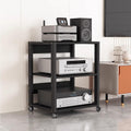 Adjustable 25 Tier Stereo Stand & Audio Cabinet Corner Media Console for Tv Gaming Equipment Small Entertainment Center with Shelvesmodern Home Furniture,Black,50x40x69cm