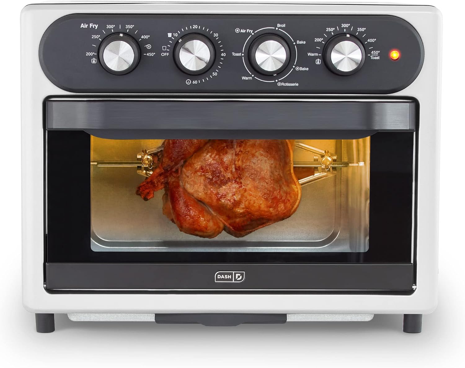 Dash Chef Series Air Fryer Oven - Convection Toaster Cooker & Electric Fry Oven - Has AirCrisp® Technology & Versatile Cooking Functions - 7-in-1 Convection - Stainless Steel