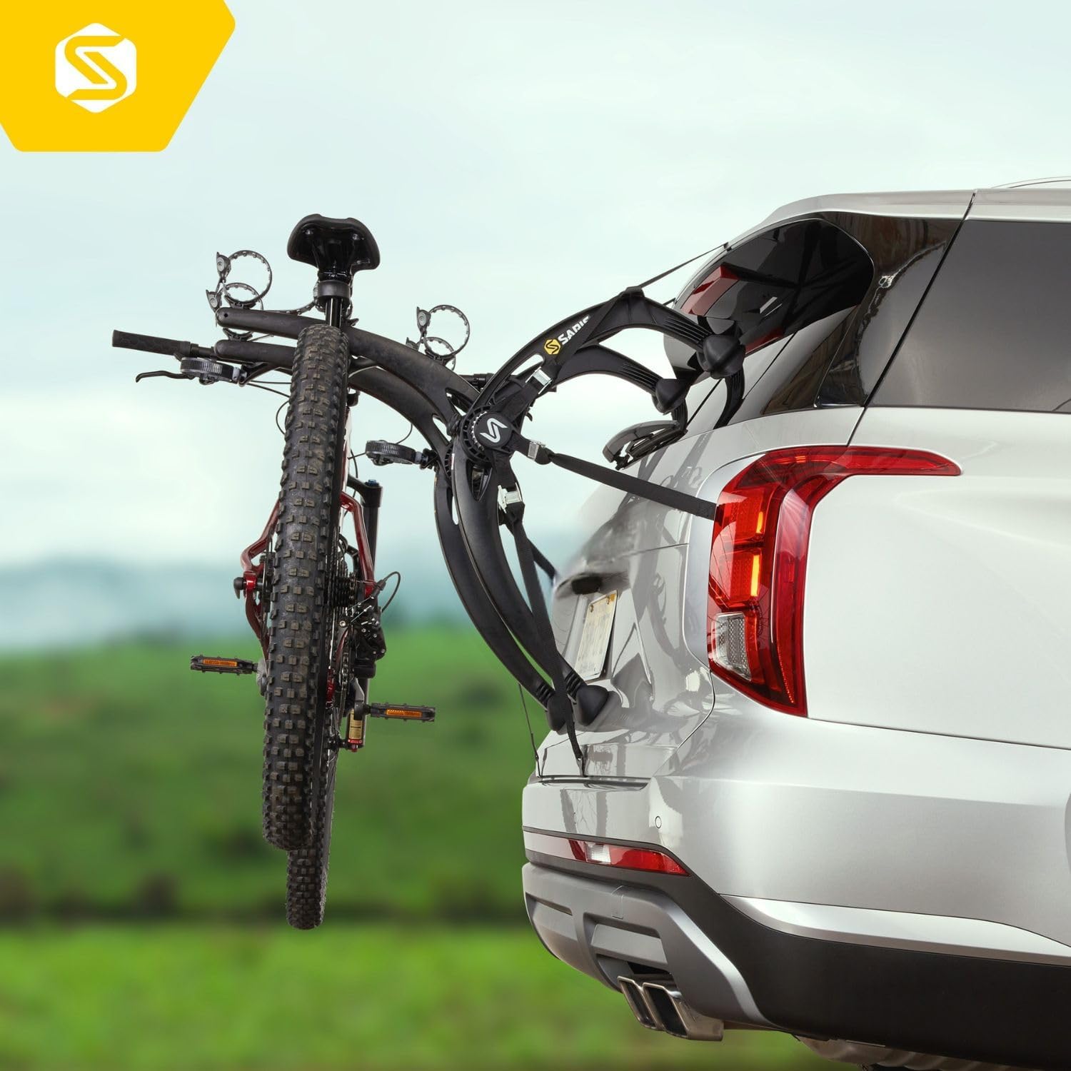 Saris Bones EX 3-Bike Trunk Rack Bicycle Carrier, Durable, Rust-Free, Anti-Sway Straps, Fits Most Vehicles, Made in USA, Arc-Based Design, 100% Recyclable Materials