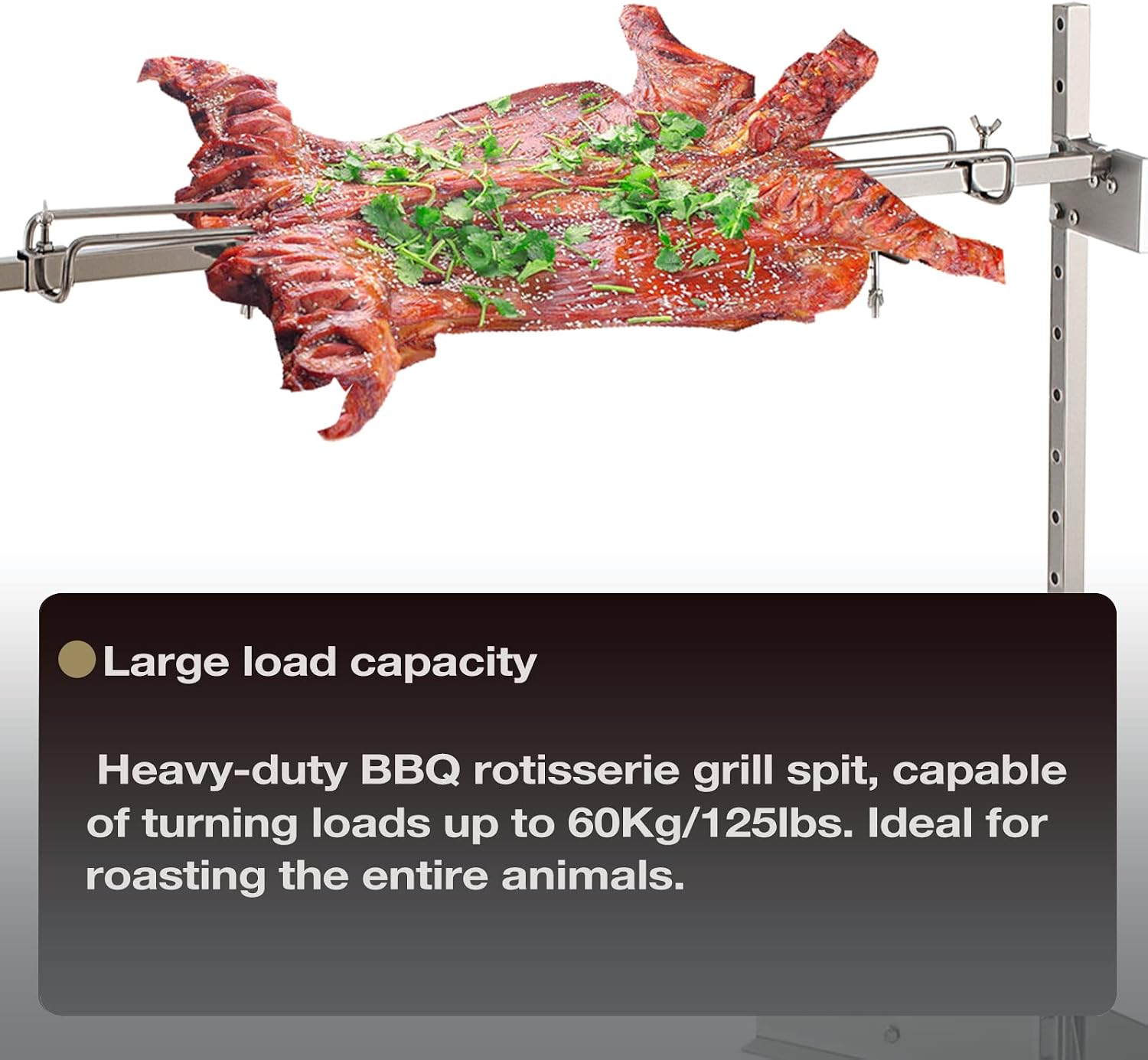 DEWOSEN 46' Outdoor Electric Rotisserie Grill Kit | 125LBS Pig Spit Rotisserie Grill | 45W Rotatable Motor BBQ Rotisserie Kit | Height Adjustable Spit Roaster Stand for Roasting Pig Lamb