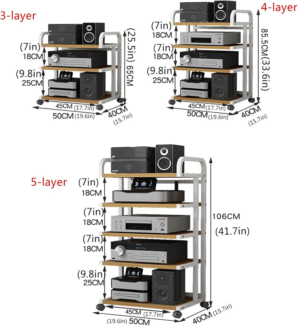 3/4/5-tier av media stand,stereo cabinet,audio rack,audio-video shelving,stereo stand,audio stand,av cabinet,stereo stands for living room,audio rack cabinet,stereo rack,audio cabinet,media rack(Black