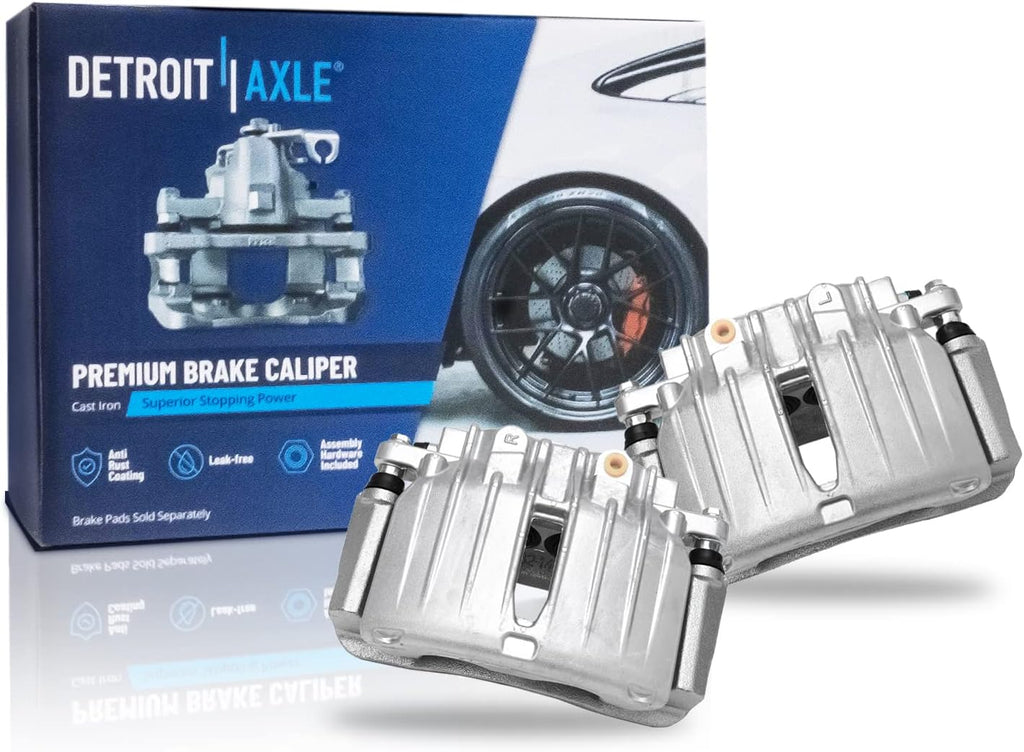 Detroit Axle - Brake Kit for Silverado Sierra Avalanche Suburban 1500 Yukon Tahoe Disc Brake Rotors Ceramic Brakes Pads Rear Brake Calipers Replacement [12 inch Front & 12.99 inch Rear Rotors]