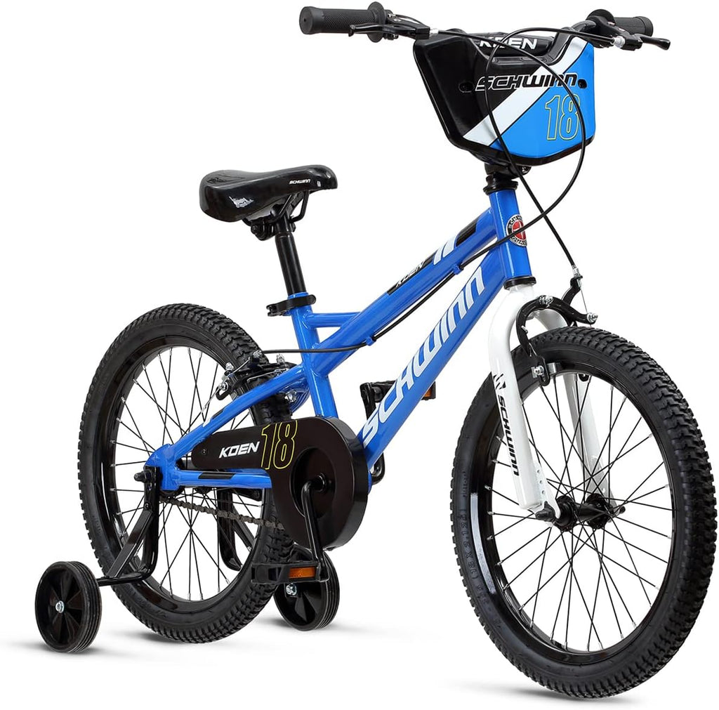 Schwinn Koen Bike, 18 Inch Bike for Kids Ages 5-9, SmartStart Ergonomic Design for Kids, Adjustable Seat Grows with your Child, Rear Coaster Brake and Front Caliper Brake, Training Bicycle