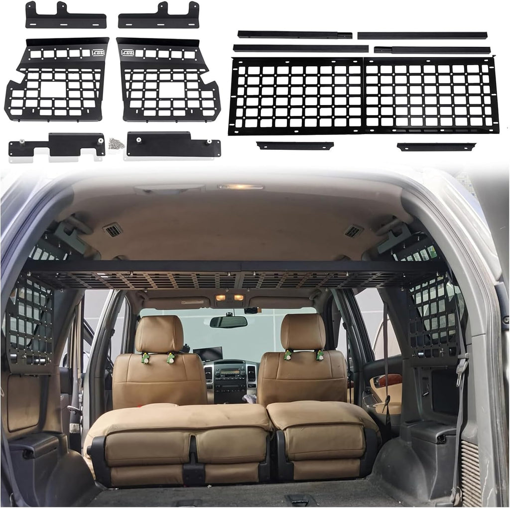 ITrims Modular Storage Molle Panel for Toyota Land Cruiser Prado J120 Lexus GX 470 GX470 2003-2009 Car Accessories Cargo Rack Basket Interior Luggage Carrier Trunk Shelf Hanging Boards Organizer