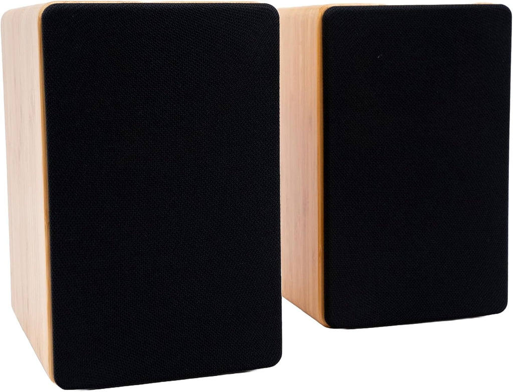 Peachtree Audio M24x Powered Bluetooth Bookshelf Speakers – Real Bamboo | 5.25' Woofer, RCA, Optical, USB Charging, Sub Out | Compact Hi-Fi Speakers for TV, Turntable, Computer & Home Audio