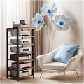 7-Tier HIFI Stand,10cm Height-Adjustable Shelf, Media Tower for Audio Equipment, Streaming Devices Cabinet Audio Rack, Large Capacity Media Storage Rack