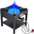 Bestfire 260,000 BTU Outdoor Propane Gas Stove with 0-20 PSI Adjustable Regulator and Steel-Braided Hose for Outdoor Home Cooking and Turkey Frying