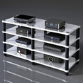 AV Media Stand, Audio Rack with Shock-Absorbing, Stereo Cabinet Corner Component Cabinet, Power Amplifier Shelf Equipment, Large Capacity Space(White,4 Tier 120x48x75CM)