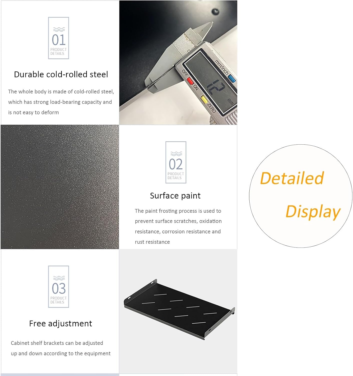 Wall Mounted AV Media Stand, Steel Audio Rack, Floating Stereo Cabinet, Media Storage with Adjustable Shelves, Component Shelf for DVD and Audio Equipment