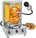 Shawarma Grill Machine Gas Vertical Rotisserie with 2 Burners, Propane Doner Kebab Oven 13 lbs Capacity, Gyro Meat Broiler Machine with Shovel, 110V