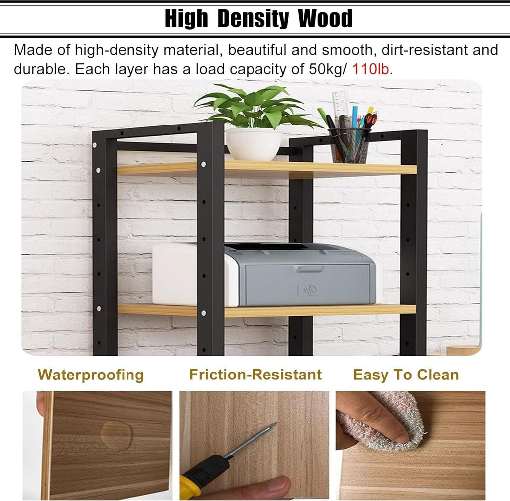 BABYCE 4 5 6 7 Tier Heavy Duty DVD Storage Media Shelf HiFi Racks Audio Equipment Rack Cabinet On Wheels, for Home, Black/White Modern Audio Rack Tower(Black,4-Tier)