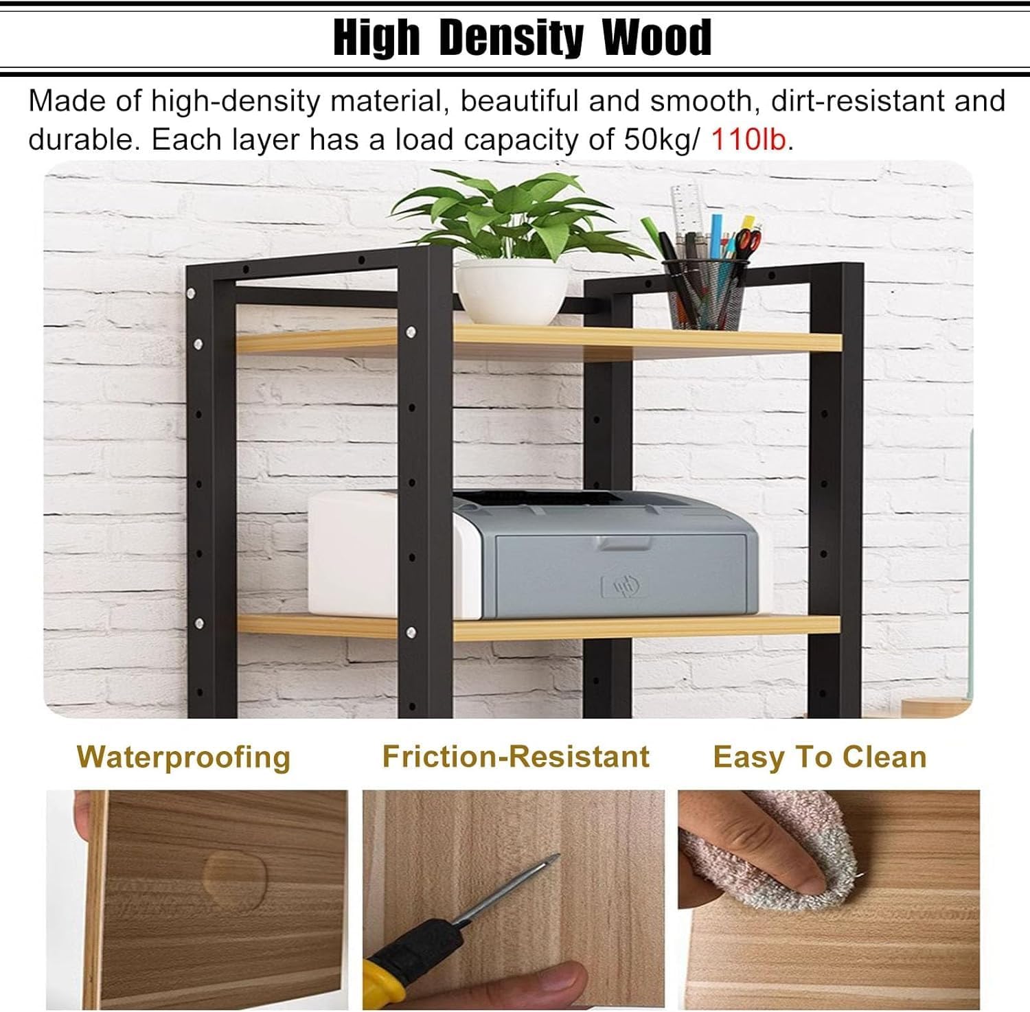 BABYCE 4 5 6 7 Tier Heavy Duty DVD Storage Media Shelf HiFi Racks Audio Equipment Rack Cabinet On Wheels, for Home, Black/White Modern Audio Rack Tower(Black,5-Tier)