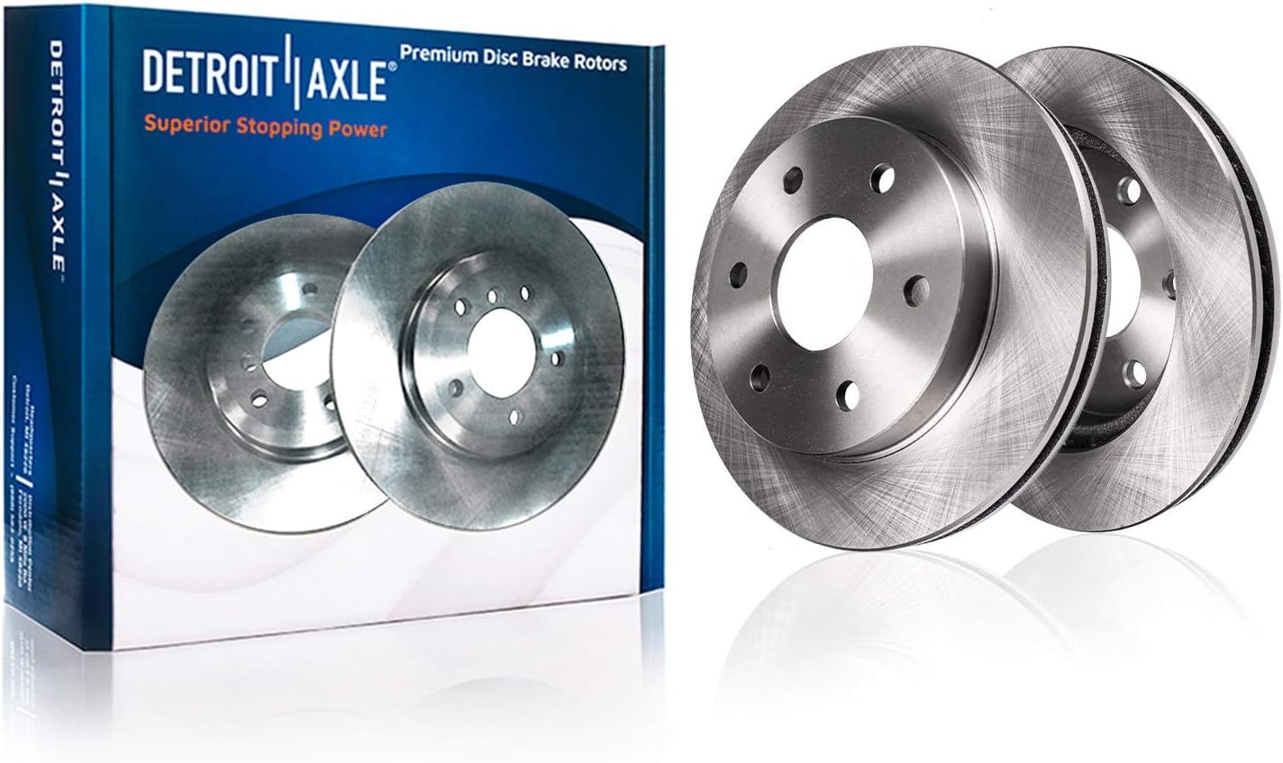 Detroit Axle - Brake Kit for Silverado Sierra 1500 Chevy Tahoe GMC Yukon, 12'' inch Front and 12.79'' inch Rear Disc Brake Rotors Ceramic Brake Pads Wheel Lug Nuts Socket Keys Replacement
