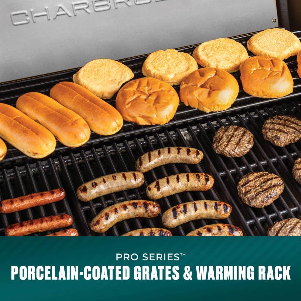 Charbroil Pro Series with Amplifire Infrared Technology 4-Burner Propane Gas Grill Cabinet with Side Burner, Black - 463281024